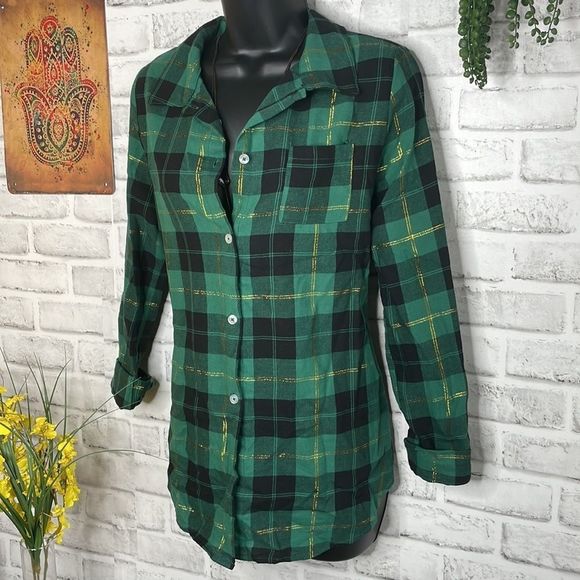 True Craft Flannel Plaid Button Down Shirt Top Cotton XL - Picture 3 of 6